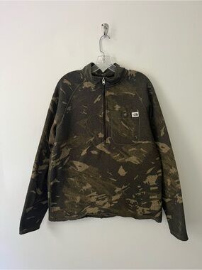 The North Face Leo Gordon Lyons Camo 1/4 Zip Fleece Sweater Large